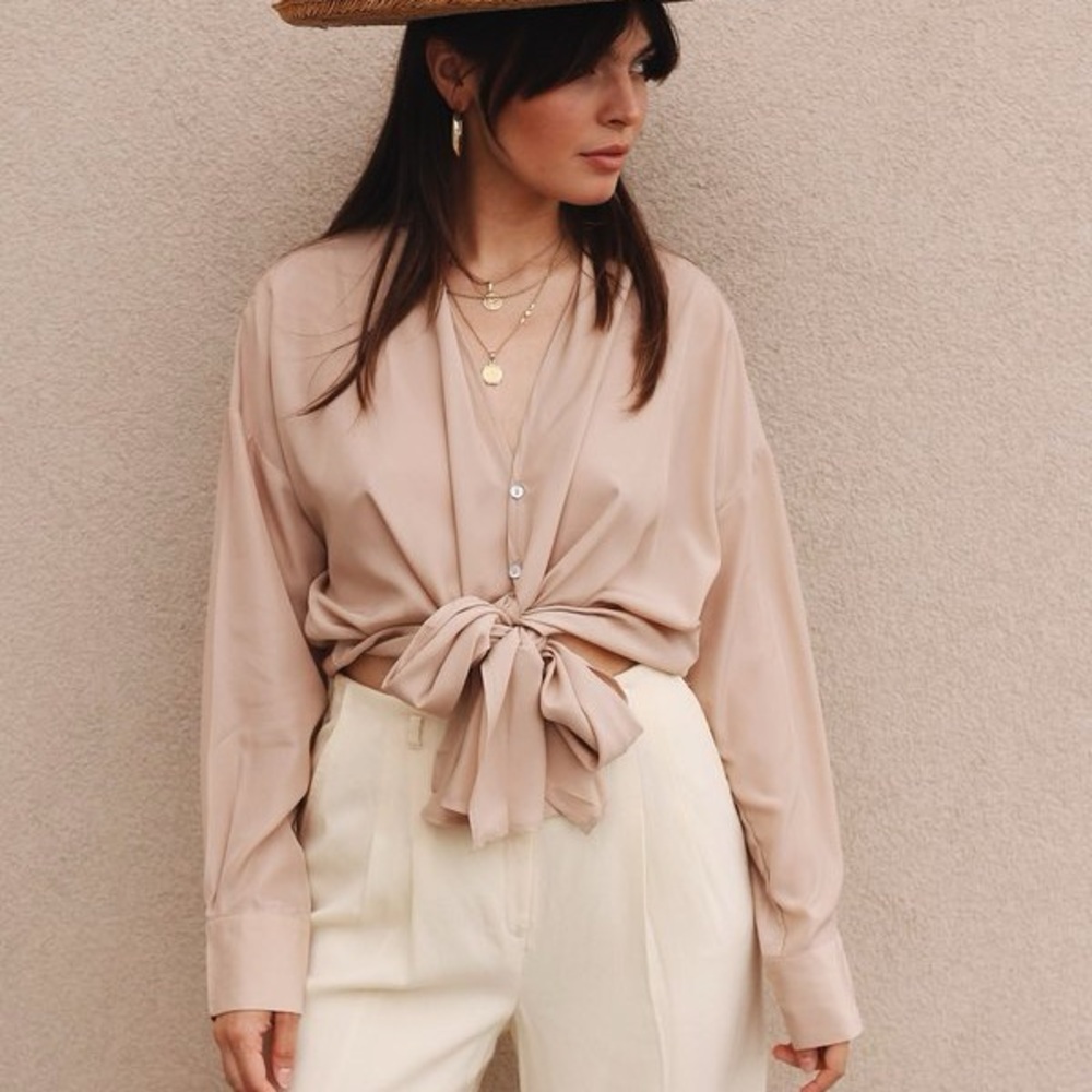 Lucy Paris Tie-Front Blouse - Picture 4 of 10